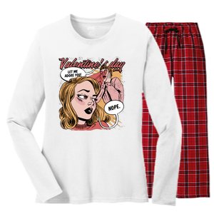 Anti Valentines Day Feminist Comic Women's Long Sleeve Flannel Pajama Set 