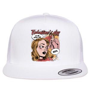 Anti Valentines Day Feminist Comic Flat Bill Trucker Hat