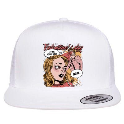 Anti Valentines Day Feminist Comic Flat Bill Trucker Hat