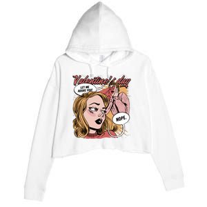 Anti Valentines Day Feminist Comic Crop Fleece Hoodie