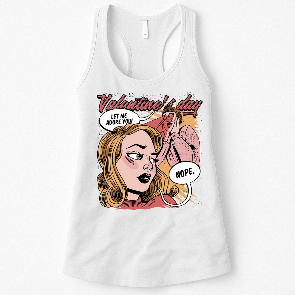 Anti Valentines Day Feminist Comic Womens Tank Top