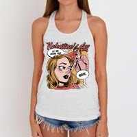 Anti Valentines Day Feminist Comic Women's Knotted Racerback Tank