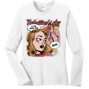 Anti Valentines Day Feminist Comic Ladies Long Sleeve Shirt