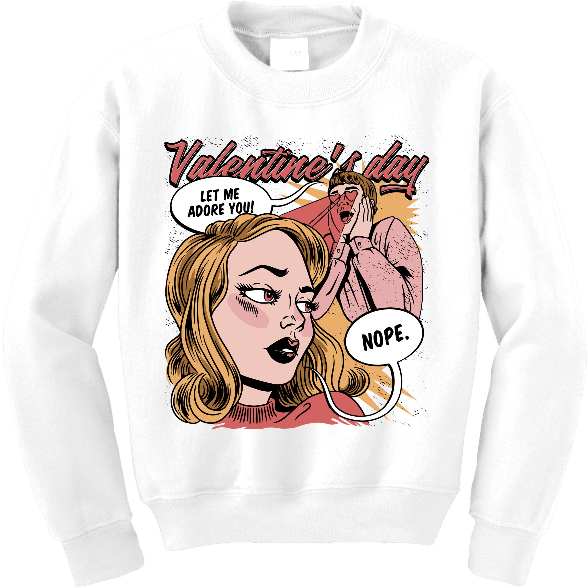 Anti Valentines Day Feminist Comic Kids Sweatshirt