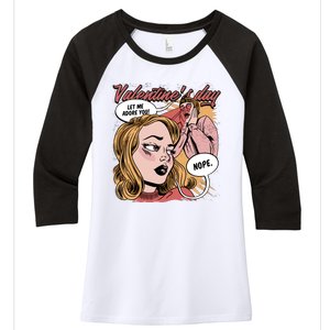 Anti Valentines Day Feminist Comic Women's Tri-Blend 3/4-Sleeve Raglan Shirt