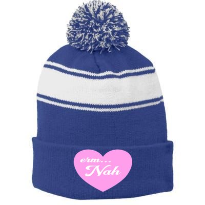 Anti Valentines Day Single Awareness Day Nah Gift Stripe Pom Pom Beanie