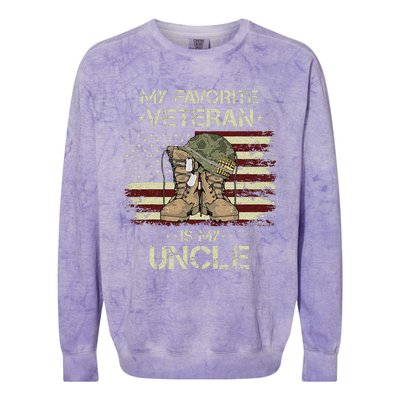 Army Veterans Day My Favorite Veteran Is My Uncle Colorblast Crewneck Sweatshirt