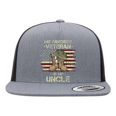 Army Veterans Day My Favorite Veteran Is My Uncle Flat Bill Trucker Hat