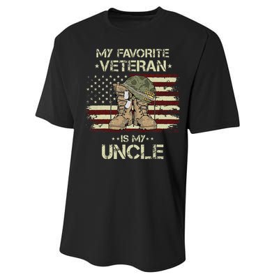 Army Veterans Day My Favorite Veteran Is My Uncle Performance Sprint T-Shirt