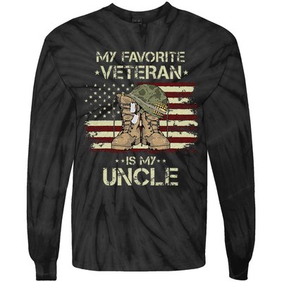 Army Veterans Day My Favorite Veteran Is My Uncle Tie-Dye Long Sleeve Shirt