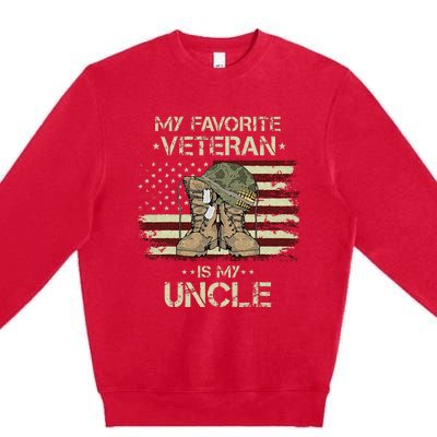 Army Veterans Day My Favorite Veteran Is My Uncle Premium Crewneck Sweatshirt