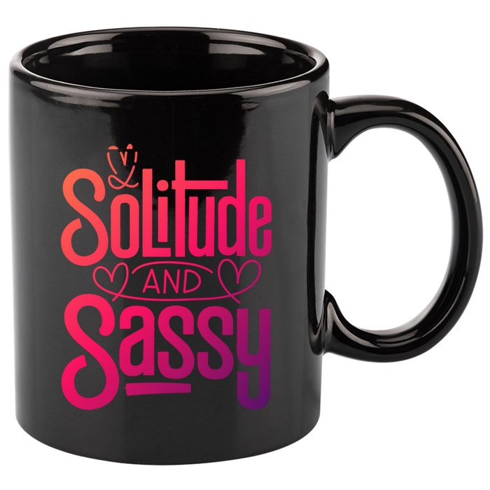 Anti Valentine Day Solitude And Sassy Vibes Gift 11oz C Handle Ceramic Mug