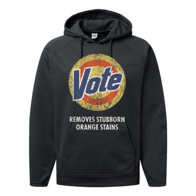 Antitrump Vote Detergent Funny Vintage Performance Fleece Hoodie