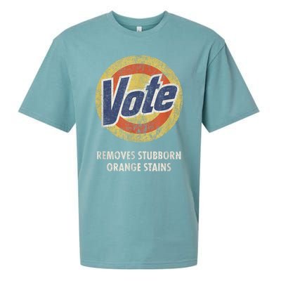 Antitrump Vote Detergent Funny Vintage Sueded Cloud Jersey T-Shirt