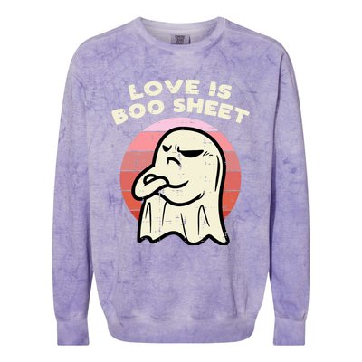 Anti Valentines Day Ghost Love Boo Sheet Single Awareness Colorblast Crewneck Sweatshirt