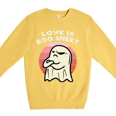 Anti Valentines Day Ghost Love Boo Sheet Single Awareness Premium Crewneck Sweatshirt