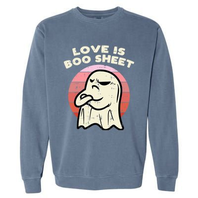 Anti Valentines Day Ghost Love Boo Sheet Single Awareness Garment-Dyed Sweatshirt