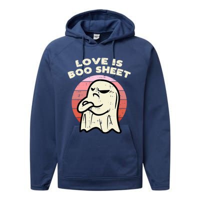 Anti Valentines Day Ghost Love Boo Sheet Single Awareness Performance Fleece Hoodie