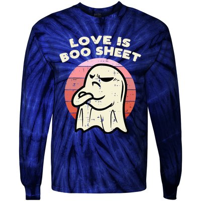 Anti Valentines Day Ghost Love Boo Sheet Single Awareness Tie-Dye Long Sleeve Shirt