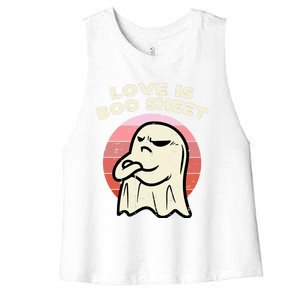 Anti Valentines Day Ghost Love Boo Sheet Single Awareness Women's Racerback Cropped Tank