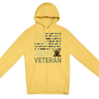 Army Veteran Day For Proud Veteran Grandpa Dad Veteran Day Gift Premium Pullover Hoodie