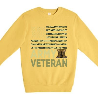 Army Veteran Day For Proud Veteran Grandpa Dad Veteran Day Gift Premium Crewneck Sweatshirt