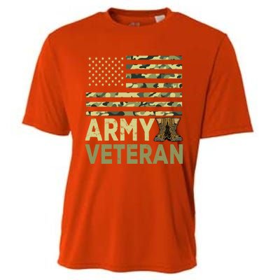 Army Veteran Day For Proud Veteran Grandpa Dad Veteran Day Gift Cooling Performance Crew T-Shirt