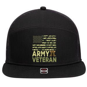 Army Veteran Day For Proud Veteran Grandpa Dad Veteran Day Gift 7 Panel Mesh Trucker Snapback Hat