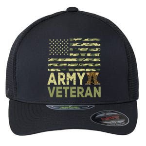 Army Veteran Day For Proud Veteran Grandpa Dad Veteran Day Gift Flexfit Unipanel Trucker Cap