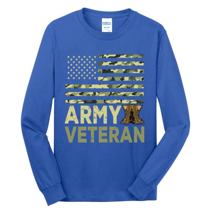 Army Veteran Day For Proud Veteran Grandpa Dad Veteran Day Gift Tall Long Sleeve T-Shirt