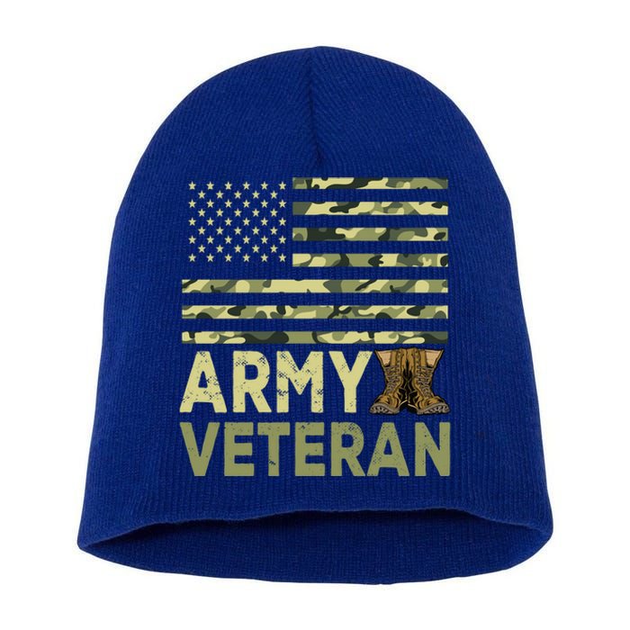 Army Veteran Day For Proud Veteran Grandpa Dad Veteran Day Gift Short Acrylic Beanie