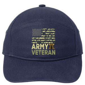 Army Veteran Day For Proud Veteran Grandpa Dad Veteran Day Gift 7-Panel Snapback Hat