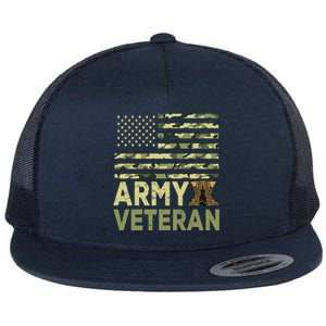 Army Veteran Day For Proud Veteran Grandpa Dad Veteran Day Gift Flat Bill Trucker Hat