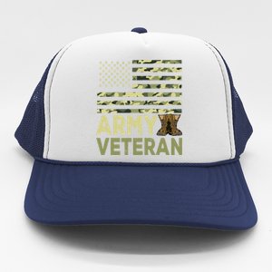 Army Veteran Day For Proud Veteran Grandpa Dad Veteran Day Gift Trucker Hat