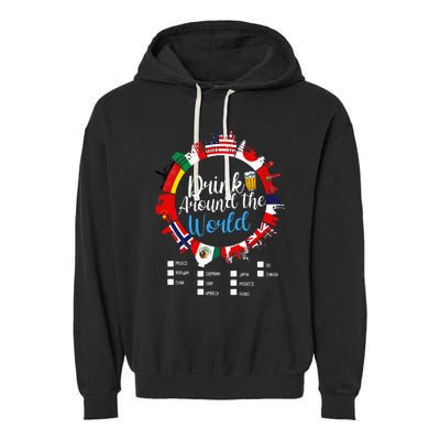 Adult Vacation Drinking Countries International National Garment-Dyed Fleece Hoodie