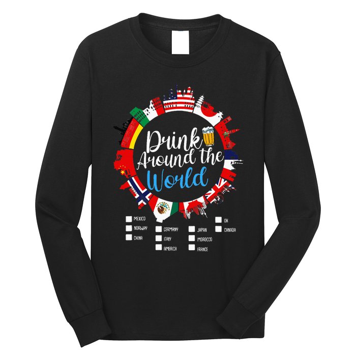 Adult Vacation Drinking Countries International National Long Sleeve Shirt