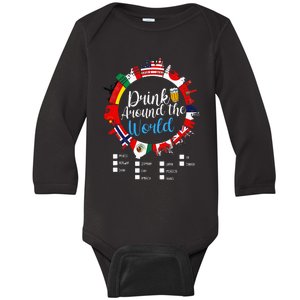 Adult Vacation Drinking Countries International National Baby Long Sleeve Bodysuit