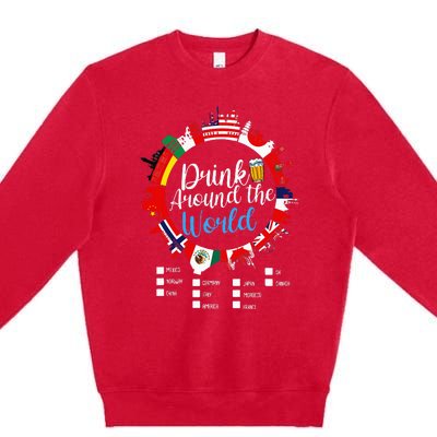 Adult Vacation Drinking Countries International National Premium Crewneck Sweatshirt