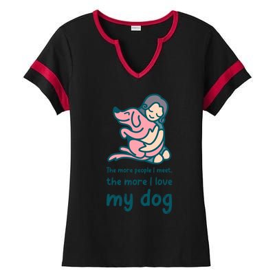 Anti Valentine Day Dog Lover Gift Ladies Halftime Notch Neck Tee