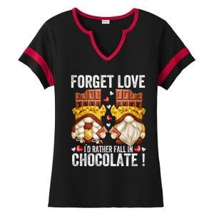 Anti Valentines Day Gnome Cute Gift Unique Chocolate Lover Gift Ladies Halftime Notch Neck Tee