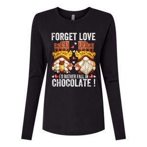 Anti Valentines Day Gnome Cute Gift Unique Chocolate Lover Gift Womens Cotton Relaxed Long Sleeve T-Shirt