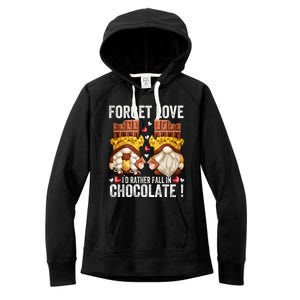 Anti Valentines Day Gnome Cute Gift Unique Chocolate Lover Gift Women's Fleece Hoodie