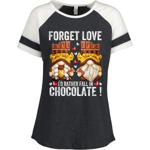 Anti Valentines Day Gnome Cute Gift Unique Chocolate Lover Gift Enza Ladies Jersey Colorblock Tee