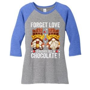 Anti Valentines Day Gnome Cute Gift Unique Chocolate Lover Gift Women's Tri-Blend 3/4-Sleeve Raglan Shirt