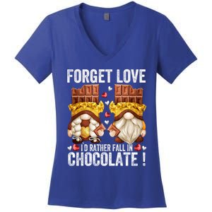 Anti Valentines Day Gnome Cute Gift Unique Chocolate Lover Gift Women's V-Neck T-Shirt