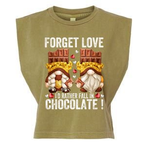 Anti Valentines Day Gnome Cute Gift Unique Chocolate Lover Gift Garment-Dyed Women's Muscle Tee