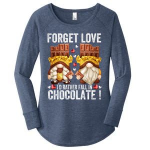 Anti Valentines Day Gnome Cute Gift Unique Chocolate Lover Gift Women's Perfect Tri Tunic Long Sleeve Shirt