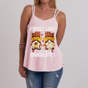 Anti Valentines Day Gnome Cute Gift Unique Chocolate Lover Gift Women's Strappy Tank