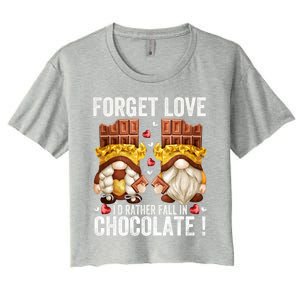 Anti Valentines Day Gnome Cute Gift Unique Chocolate Lover Gift Women's Crop Top Tee