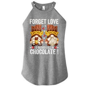 Anti Valentines Day Gnome Cute Gift Unique Chocolate Lover Gift Women’s Perfect Tri Rocker Tank